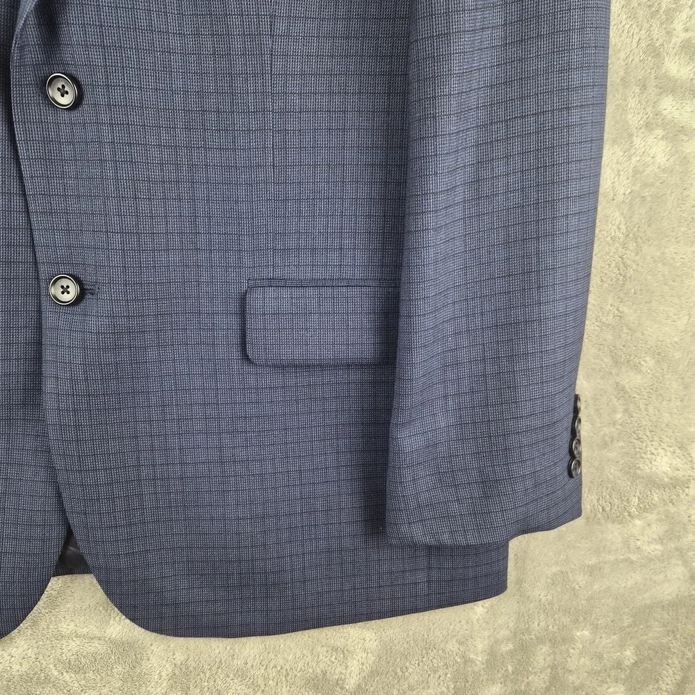 Jos A Bank Signature Collection Blazer Mens 44S Blue Wool Tailored Fit Jacket